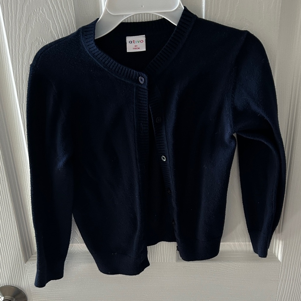 Kids Black Button Down Cardigan